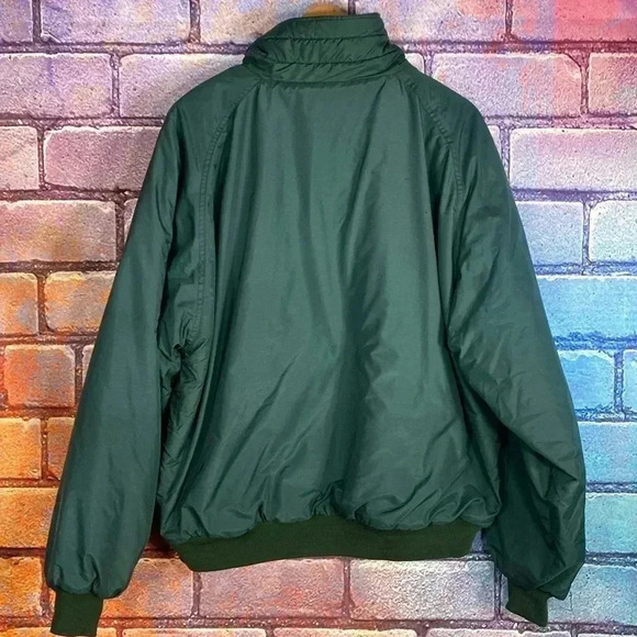 Whitefish Bay Jacket Vintage Mens Size Large Bomber Coat Lined Windbreaker Green - Picture 2 of 8